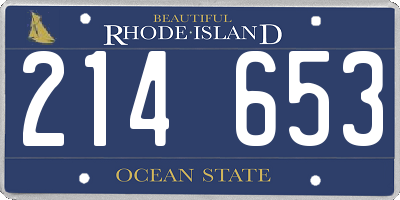 RI license plate 214653