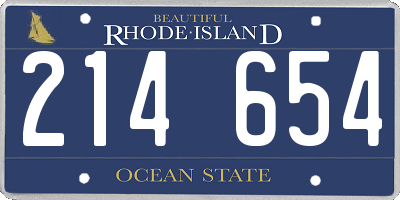 RI license plate 214654