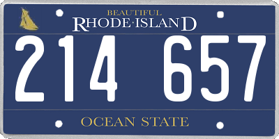 RI license plate 214657