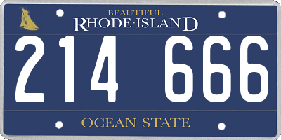 RI license plate 214666