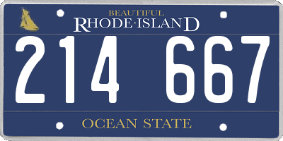 RI license plate 214667