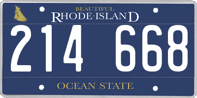RI license plate 214668