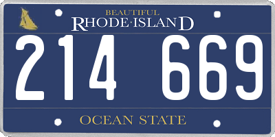 RI license plate 214669