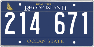 RI license plate 214671