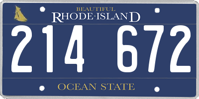 RI license plate 214672