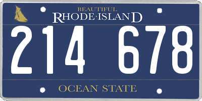 RI license plate 214678