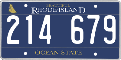 RI license plate 214679