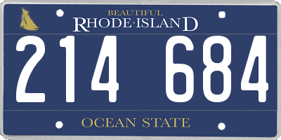 RI license plate 214684