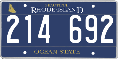 RI license plate 214692