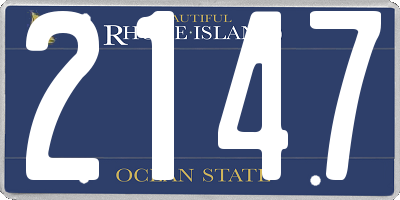 RI license plate 2147