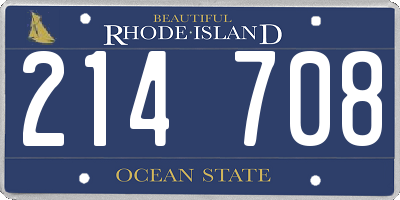 RI license plate 214708
