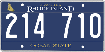RI license plate 214710