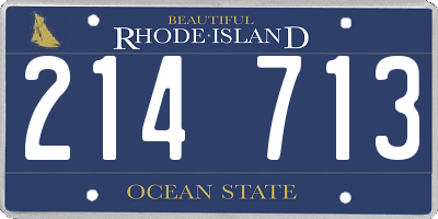 RI license plate 214713