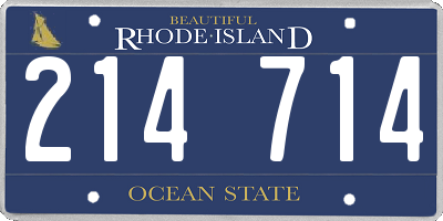 RI license plate 214714
