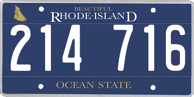 RI license plate 214716