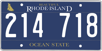 RI license plate 214718