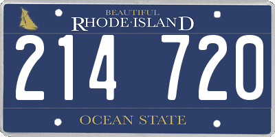 RI license plate 214720