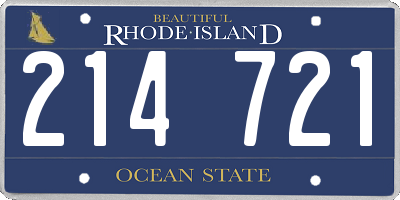 RI license plate 214721