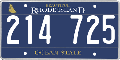 RI license plate 214725