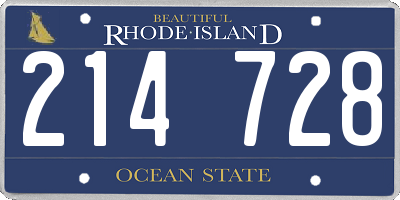 RI license plate 214728