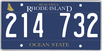 RI license plate 214732