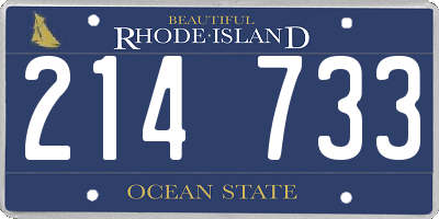 RI license plate 214733