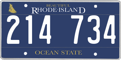 RI license plate 214734