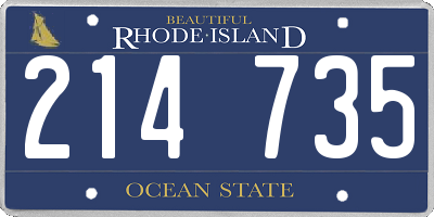 RI license plate 214735