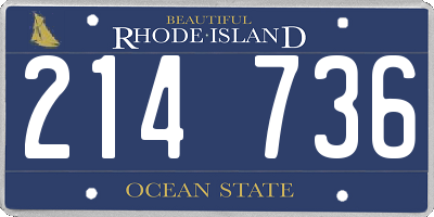 RI license plate 214736