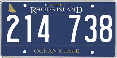 RI license plate 214738