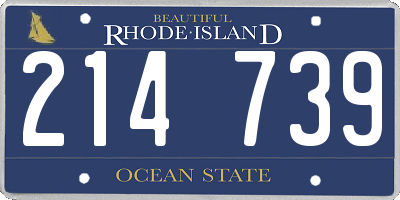 RI license plate 214739