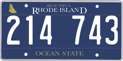 RI license plate 214743