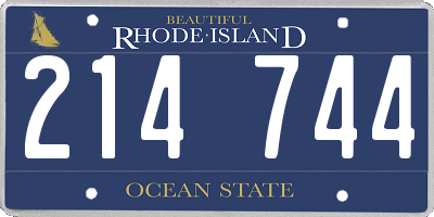 RI license plate 214744