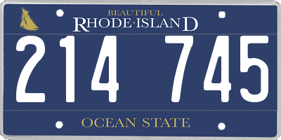 RI license plate 214745