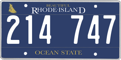RI license plate 214747