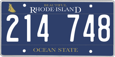 RI license plate 214748