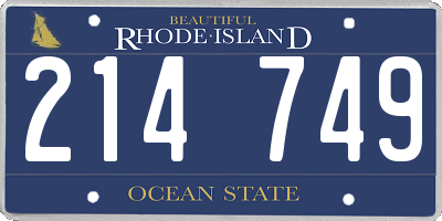 RI license plate 214749
