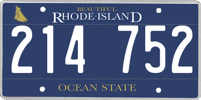 RI license plate 214752