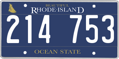 RI license plate 214753