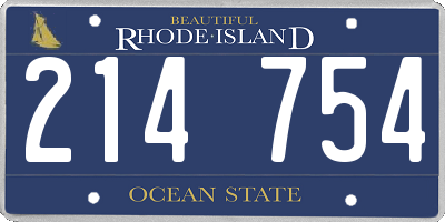RI license plate 214754