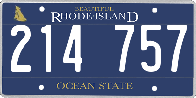RI license plate 214757
