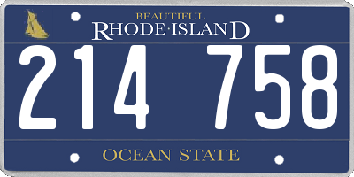 RI license plate 214758