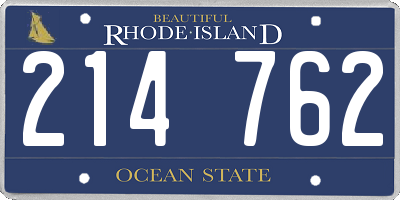 RI license plate 214762