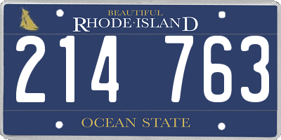 RI license plate 214763