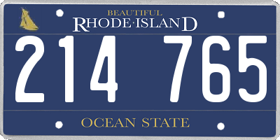 RI license plate 214765