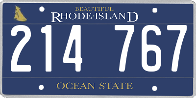 RI license plate 214767