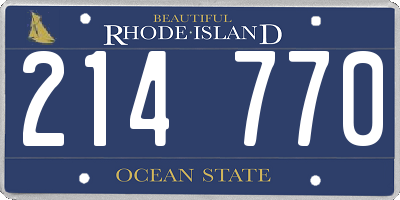 RI license plate 214770