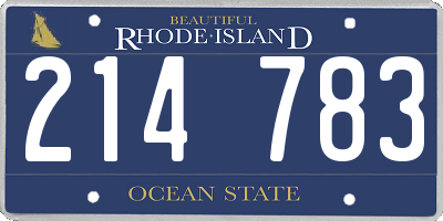 RI license plate 214783