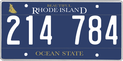 RI license plate 214784