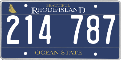 RI license plate 214787